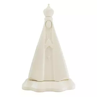 31229MARFIM Imagem Nossa Senhora Aparecida Estilizada em Metal Marfim 25cm