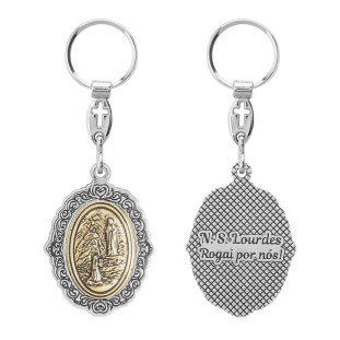20244NQOV Chaveiro Nossa Senhora de Lourdes Níquel
