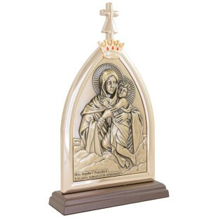 20394DOUOV Capela Mãe Rainha Schoenstatt Dourada 30cm