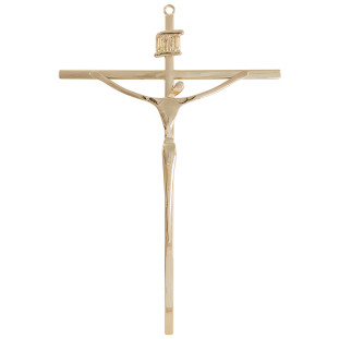 20467DOU Crucifixo Estilizado Dourado 36cm
