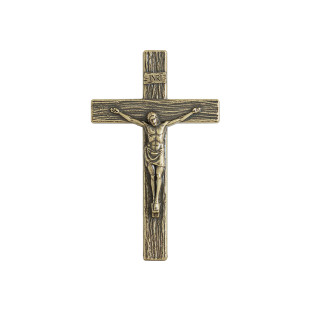 20470OV Crucifixo Mini Jesus Cristo Ouro Velho 7,5cm