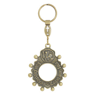 20487OV Chaveiro Dezena São Cristóvão Ouro Velho