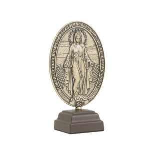 20563OV Adorno de Nossa Senhora das Graças Metal Ouro Velho 11cm