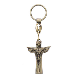 5416OV Chaveiro Santíssima Trindade Ouro Velho