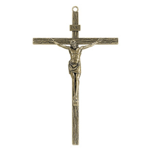Crucifixo Jesus Cristo Ouro Velho 25cm