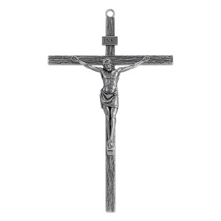 9461PV Crucifixo Jesus Cristo Prata Velha 25cm