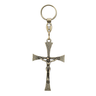 8391OV Chaveiro Crucifixo Ouro Velho