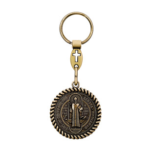 9529OV Chaveiro Medalha de São Bento Ouro Velho