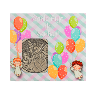 9682OV Medalhão de Berço Anjo Protetor Ouro Velho 