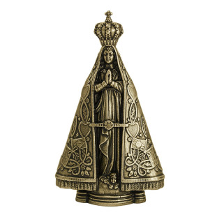Imagem Nossa Senhora Aparecida em Metal Ouro Velho 8,5cm