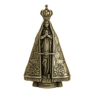 9981OV Imagem Nossa Senhora Aparecida em Metal Ouro Velho 8,5cm