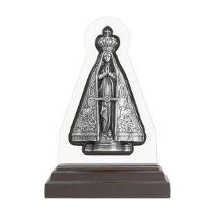 9981PVACR Imagem de Nossa Senhora Aparecida Prata Velha 12cm