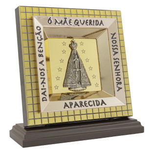 20213DOUAB Adorno Nicho de Nossa Senhora Aparecida 19cm Dourado