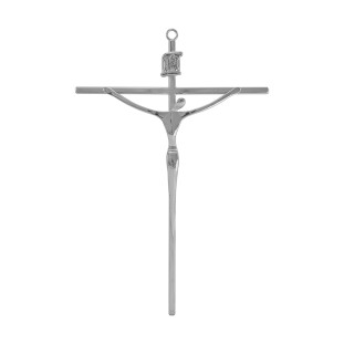 31052ONIX Crucifixo Estilizado Ônix Prateado 20cm