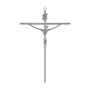 31052ONIX Crucifixo Estilizado Ônix Prateado 20cm
