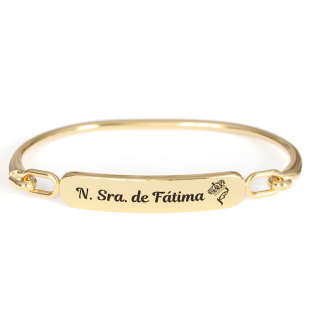 20136DOU Pulseira Nossa Senhora de Fátima Dourada