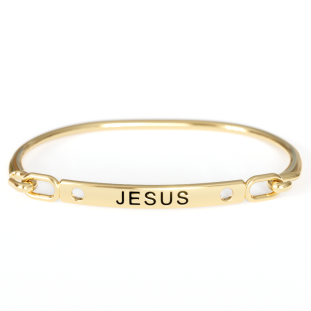 9641DOU Pulseira Jesus Dourada
