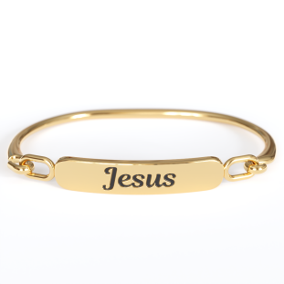 20166DOU Pulseira com o Nome Jesus Dourada