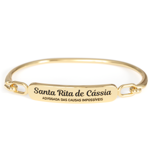 20106DOU Pulseira Santa Rita de Cássia Dourada