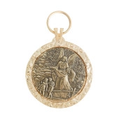 20508DOUOV Medalhão de Berço Anjo Protetor Dourado com Ouro Velho