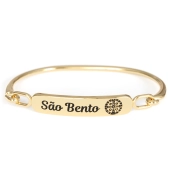 20107DOU Pulseira de São Bento com a Medalha Dourada