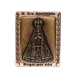 9408DOUOV Adorno Nossa Senhora Aparecida Dourado com Ouro Velho 7cm