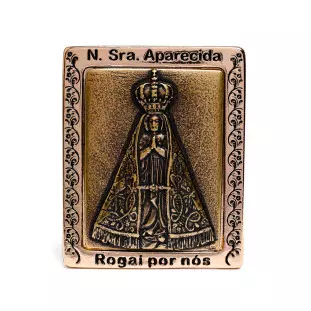 9408DOUOV Adorno Nossa Senhora Aparecida Dourado com Ouro Velho 7cm