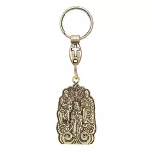 20342OV Chaveiro Divino Pai Eterno Ouro Velho