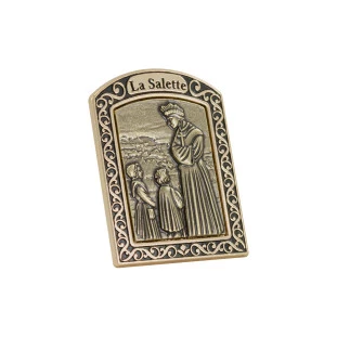 20343DOUOV Adorno Nossa Senhora La Salette Dourado com Ouro Velho 6cm