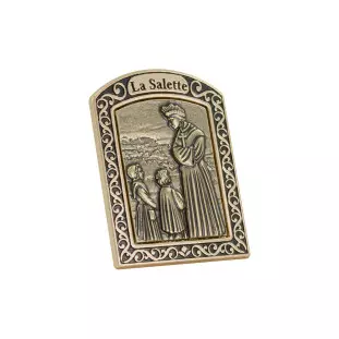 20343DOUOV Adorno Nossa Senhora La Salette Dourado com Ouro Velho 6cm