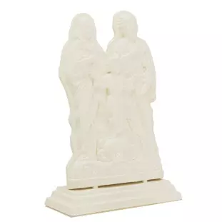20353MARFIM Adorno Sagrada Família em Metal Marfim 20cm