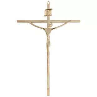 20467DOU Crucifixo Estilizado Dourado 36cm