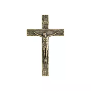 20470OV Crucifixo Mini Jesus Cristo Ouro Velho 7,5cm
