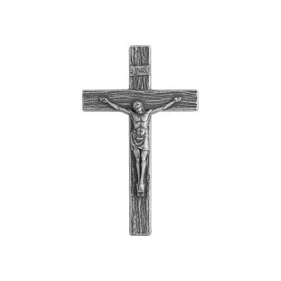 20470PV Crucifixo Mini Jesus Cristo Prata Velha 7,5cm