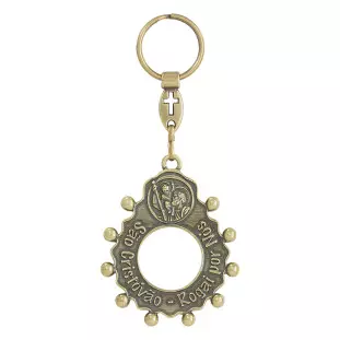 20487OV Chaveiro Dezena São Cristóvão Ouro Velho