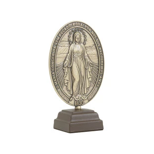 20563OV Adorno de Nossa Senhora das Graças Metal Ouro Velho 11cm