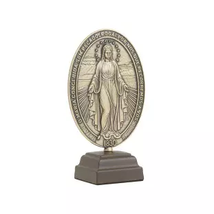 20563OV Adorno de Nossa Senhora das Graças Metal Ouro Velho 11cm