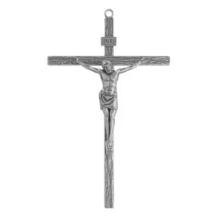 20722PV Crucifixo Jesus Cristo Prata Velha 33cm