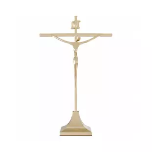 31052DOU Crucifixo Estilizado Dourado Base 22cm