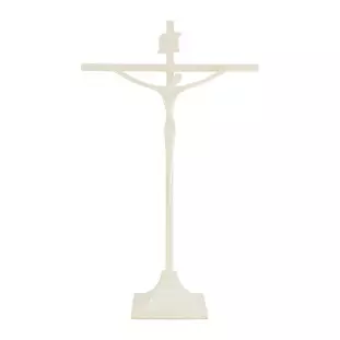 31053MARFIMBASE Crucifixo Estilizado Marfim Base 31cm