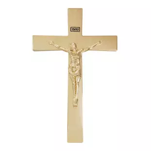 31247DOU Adorno Cruz Dourada Parede 32cm