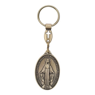 5287OV Chaveiro Nossa Senhora das Graças Ouro Velho