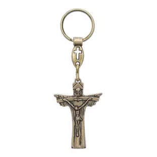 5416OV Chaveiro Santíssima Trindade Ouro Velho