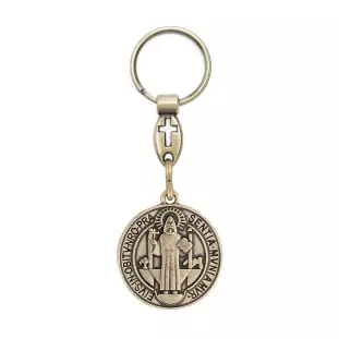 9447OV Chaveiro Medalha de São Bento Ouro Velho