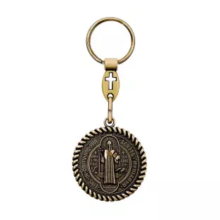 9529OV Chaveiro Medalha de São Bento Ouro Velho