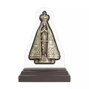 9981OVACR Imagem de Nossa Senhora Aparecida Ouro Velho 12cm