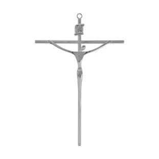 31052ONIX Crucifixo Estilizado Ônix Prateado 20cm