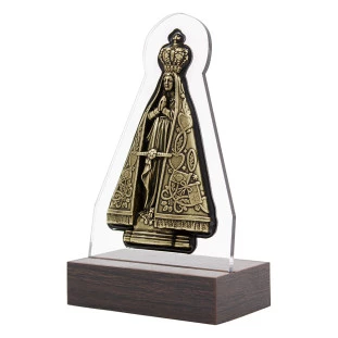 9981OVACR Imagem de Nossa Senhora Aparecida Ouro Velho 12cm