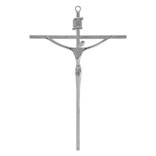31053ONIX Crucifixo Estilizado Ônix Prateado 29cm