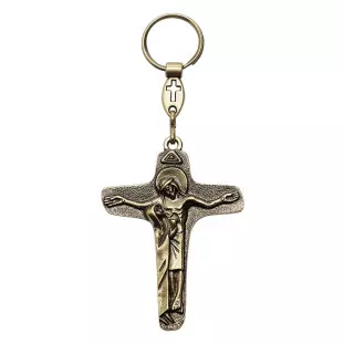 9545OV Chaveiro Crucifixo da Unidade Ouro Velho